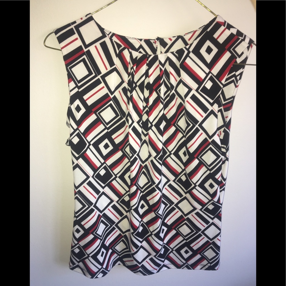 Calvin Klein red, black, and white blouse